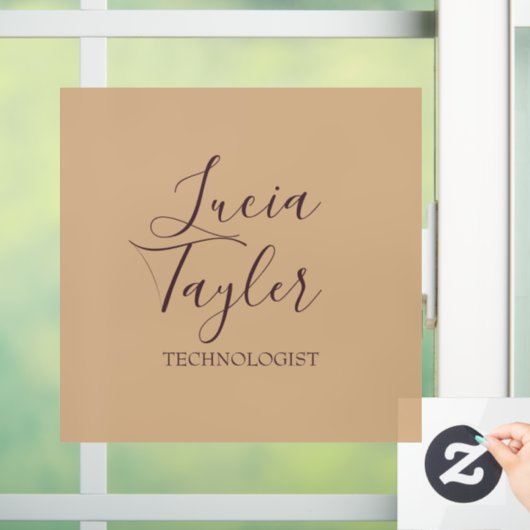 Autocollant Pour Fenêtre Élégant script commercial blush (Maison)