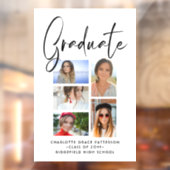 Autocollant Pour Fenêtre Élégant Script Multi Photo Graduate (Feuille 2)