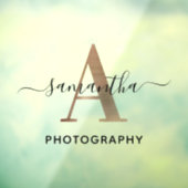 Autocollant Pour Fenêtre Élégant Signature Rose Gold A Monogram Logo (Feuille 3)