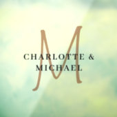 Autocollant Pour Fenêtre Élégant, simple, mariage, noms monogrammes (Feuille 3)