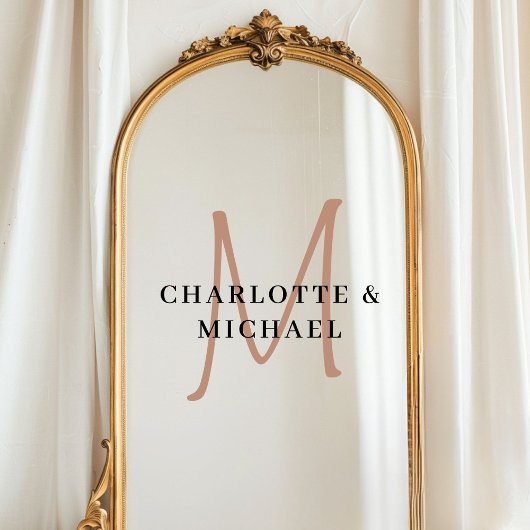 Autocollant Pour Fenêtre Élégant, simple, mariage, noms monogrammes