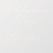 Autocollant Pour Fenêtre Elegant White Celebration Day! Bridal Shower (Feuille)