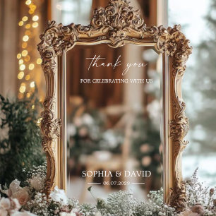 Autocollant Pour Fenêtre Élégante Affiche de bienvenue de mariage Selfie Mi