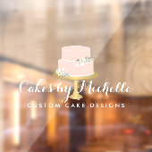 Autocollant Pour Fenêtre Élégante boulangerie de gâteau rose transparent (Feuille 2)