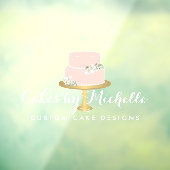 Autocollant Pour Fenêtre Élégante boulangerie de gâteau rose transparent (Feuille 3)