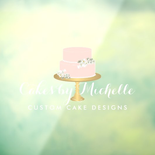 Autocollant Pour Fenêtre Élégante boulangerie de gâteau rose transparent (Feuille 3)