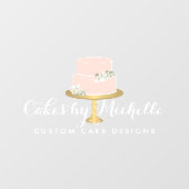 Autocollant Pour Fenêtre Élégante boulangerie de gâteau rose transparent (Feuille)