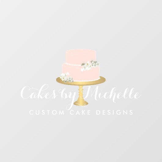 Autocollant Pour Fenêtre Élégante boulangerie de gâteau rose transparent (Feuille)