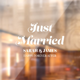 Autocollant Pour Fenêtre Élégante grace calligraphie juste marié Mariage