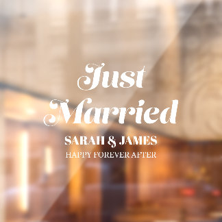 Autocollant Pour Fenêtre Élégante grace calligraphie juste marié Mariage