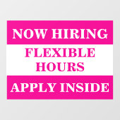 Autocollant Pour Fenêtre Embauche immédiate Aide recherchée Entreprise Emba (Feuille)