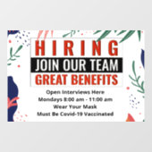 Autocollant Pour Fenêtre  Embauche Rejoignez Notre Équipe Aide Demandée Per (Feuille)