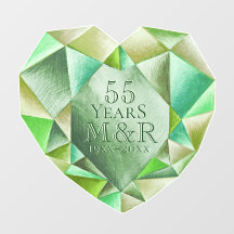 Emerald Watercolor Heart 55e anniversaire du Maria