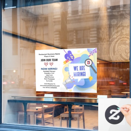 Autocollant Pour Fenêtre Emplois à pourvoir Rejoignez Notre Équipe Personna (Fenêtre de café)