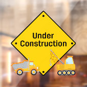 Autocollant Pour Fenêtre En construction avec avertissement de camions (Feuille 2)