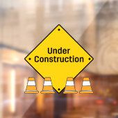 Autocollant Pour Fenêtre En construction avec des cônes (Feuille 2)