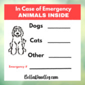 Autocollant Pour Fenêtre En Coque d'urgence - Animaux à l'intérieur du clin (Feuille 3)