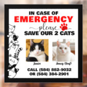 Autocollant Pour Fenêtre En Coque d'urgence Économisez 2 Chats avec Photo p (Feuille 2)