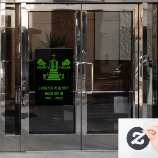 Autocollant Pour Fenêtre En mémoire Bereaver Gardener funérailles (Porte de bureau)