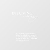 Autocollant Pour Fenêtre En mémoire d'amour Simple Mariage miroir Signe (Feuille)