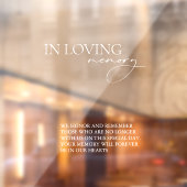 Autocollant Pour Fenêtre En mémoire d'amour Simple Mariage miroir Signe (Feuille 2)