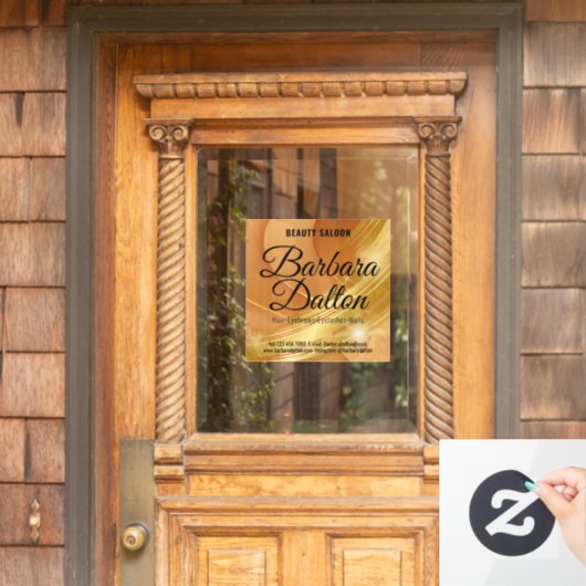 Autocollant Pour Fenêtre En terre cuite Ocher Beige Or. Accessoires profess (Porte d'accueil)