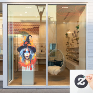 Autocollant Pour Fenêtre Enchanter le sort coloré de sorcière