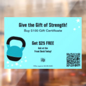 Autocollant Pour Fenêtre Energetic Gym Christmas Gift Certificate Promotion (Feuille 2)