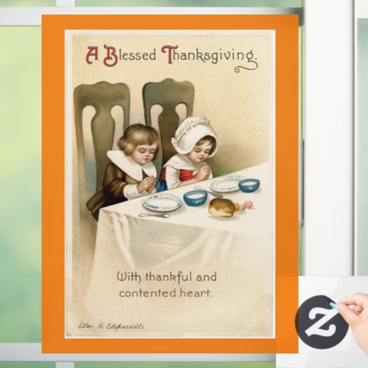 Autocollant Pour Fenêtre Enfants pèlerins priant fenêtre clouer (Maison)