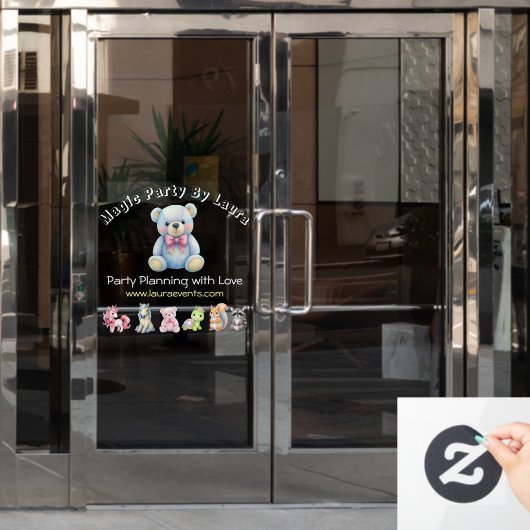 Autocollant Pour Fenêtre Enfants Planificateur de fête Pastel Teddy Bear Co (Porte de bureau)