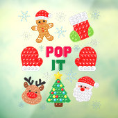 Autocollant Pour Fenêtre Enfants Pop It Christmas Buble Père Noël Reindeer (Feuille 3)