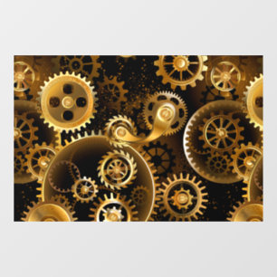 Autocollant Pour Fenêtre Engrenages en laiton Steampunk sans soudure
