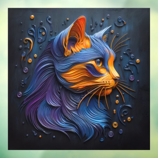 Autocollant Pour Fenêtre Enigmatic Feline Glance (Feuille 3)
