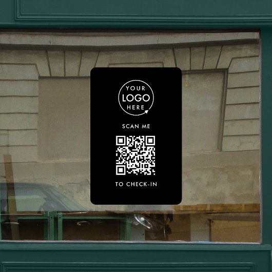Autocollant Pour Fenêtre Enregistrement de code QR | Black Business Logo sa