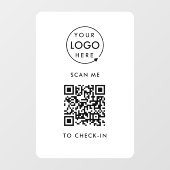 Autocollant Pour Fenêtre Enregistrement de code QR | Logo professionnel san (Feuille)