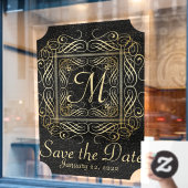 Autocollant Pour Fenêtre Enregistrer la date Elegant Gold Foil Dots Look Sc (Fenêtre de café)