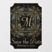 Autocollant Pour Fenêtre Enregistrer la date Elegant Gold Foil Dots Look Sc (Feuille)