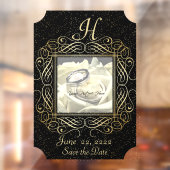 Autocollant Pour Fenêtre Enregistrer la date Elegant Gold Foil Dots Look Sc (Feuille 2)