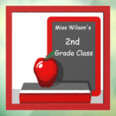 Autocollant Pour Fenêtre Enseignants Apple Chalkboard Classroom Personnalis (Feuille 3)