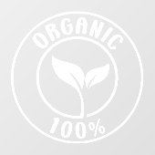 Autocollant Pour Fenêtre Enseigne 100% Bio, Bio,   (Feuille)