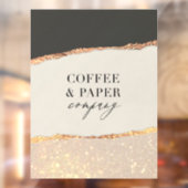 Autocollant Pour Fenêtre Enseigne commerciale à logo personnalisé noir crèm (Feuille 2)