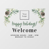 Autocollant Pour Fenêtre Enseigne commerciale de Noël heures d'ouverture (Feuille)