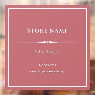 Autocollant Pour Fenêtre Enseigne de Boutique de Magasin Minimaliste Blanc