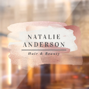 Autocollant Pour Fenêtre Enseigne de branding à l'aquarelle rose girly mode