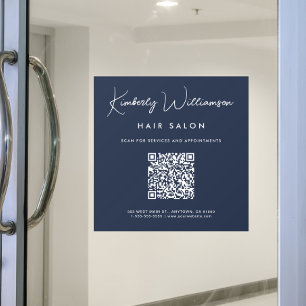Autocollant Pour Fenêtre Enseigne de commerce chic Code QR de signature ble