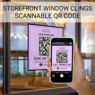 Autocollant Pour Fenêtre Enseigne de magasin Code QR scannable Scanner, C