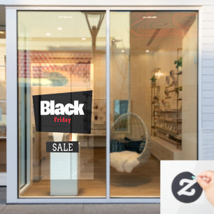 Autocollant Pour Fenêtre Enseigne de magasin moderne tendance rouge et noir