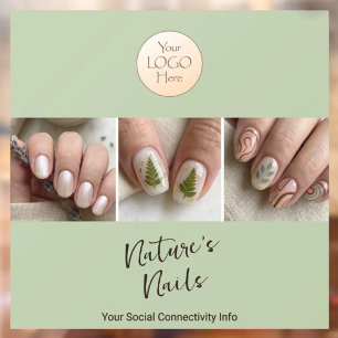 Autocollant Pour Fenêtre Enseigne de Salon de Manucure de Luxe Artisan Sage