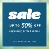 Autocollant Pour Fenêtre Enseigne de vente classique rétro bulle bleue (Feuille 3)