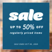 Autocollant Pour Fenêtre Enseigne de vente classique rétro bulle bleue (Feuille 2)